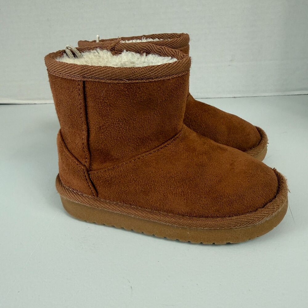 The Children's Place Toddler Girls Faux Suede Fur Lined Boots Brown Size 7